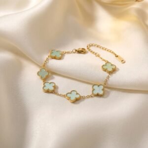 Pulseira Riviera Trevo Ouro 18k