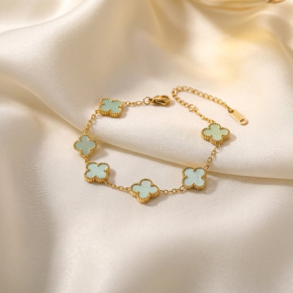 Pulseira Riviera Trevo Ouro 18k